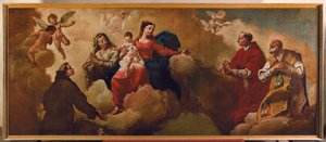 Madonna y el Niño con Santa Ana apareciendo a los Santos Antonio y Carlos Borromeo, 1748